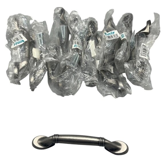 drawer pulls set of 11 silver 3" from screw hole  to screw hole 5 1/4" new READ - Picture 1 of 7